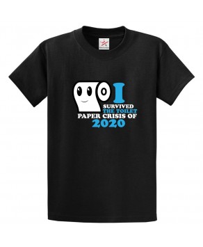 I Survived The Toilet Paper Crisis of 2020 With Toilet Paper Doodle Unisex Kids and Adults T-Shirt